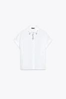 JEWEL COLLAR POPLIN SHIRT