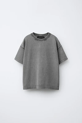 WASHED EFFECT KNIT T-SHIRT