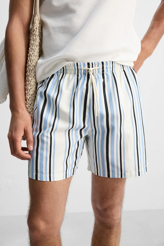 STRIPED MID-LENGTH SWIMSUIT