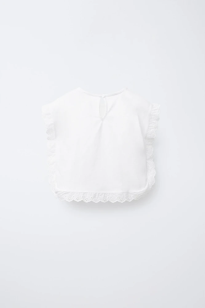 BLOUSE FLEUR BRODÉE PETITS NŒUDS
