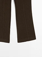 Pantalon kick flare 100 % lin