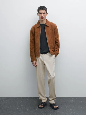 Pantalon slim en toile de coton mélangé