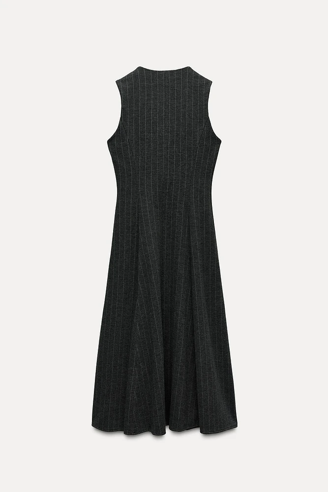 PINSTRIPE MIDI DRESS