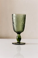 RAISED DESIGN WINE GLASS