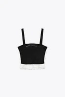 RUFFLED KNIT TOP