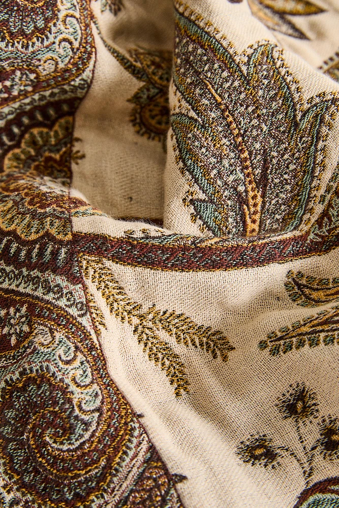 PLAID JACQUARD FLEURS