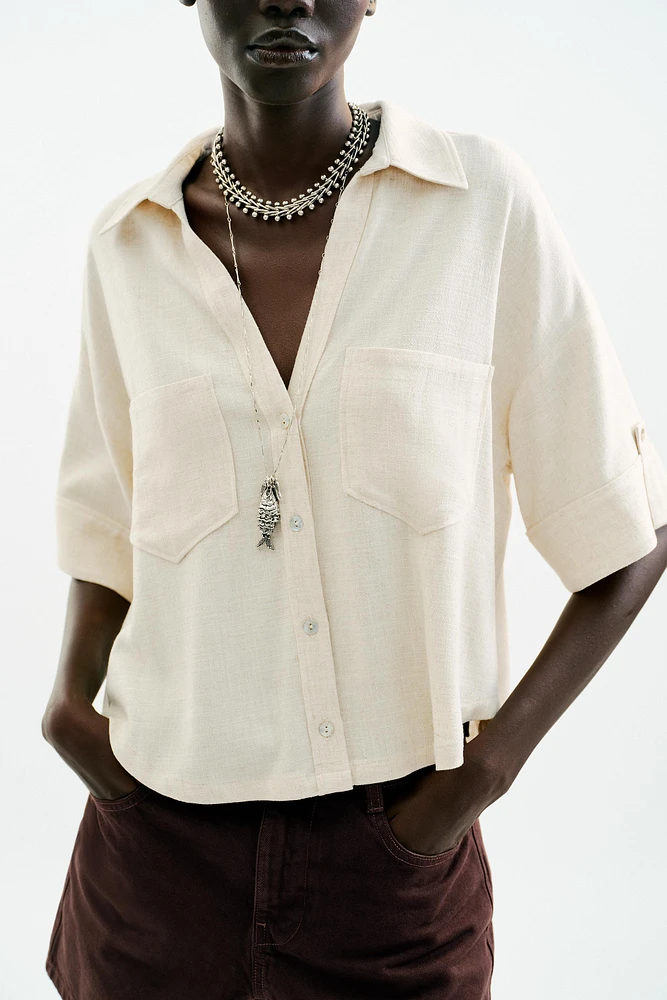 SHORT LINEN SHIRT
