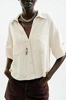 SHORT LINEN SHIRT
