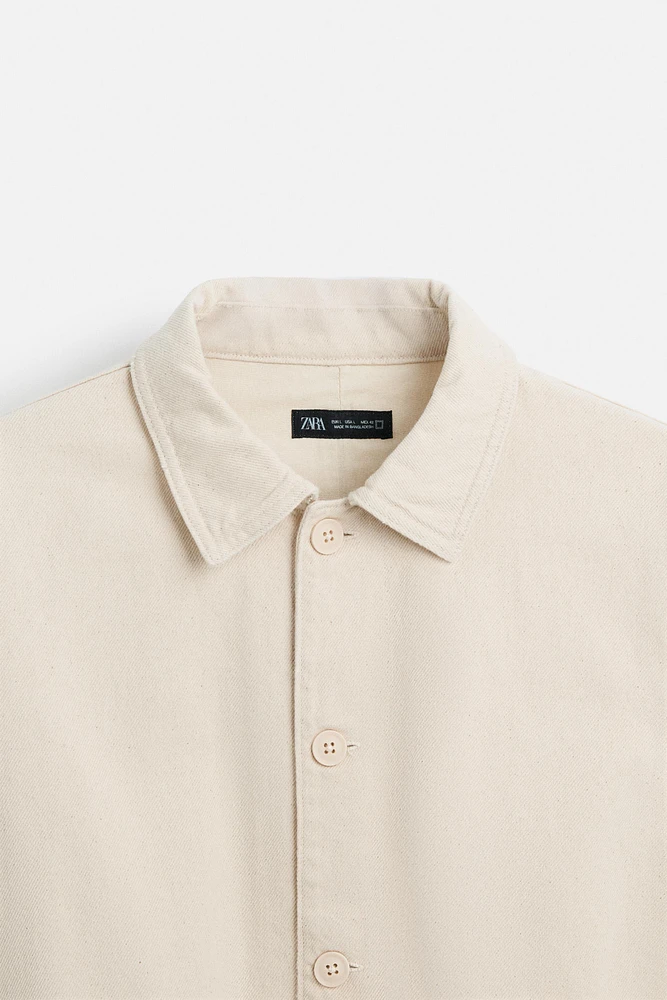 TEXTURED WEAVE OVERSHIRT