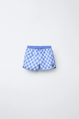 1-6 ANS/ BERMUDA DE BAIN À CARREAUX DAMIER