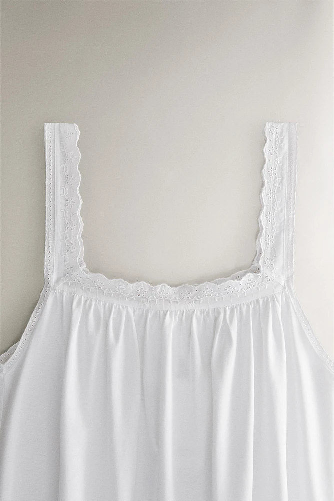 CHEMISE DE NUIT COTON DENTELLE