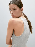 Round neck top with shimmery detail