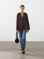 Cardigan oversize en maille fine