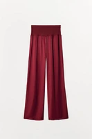 SATIN RIBBED PANTS