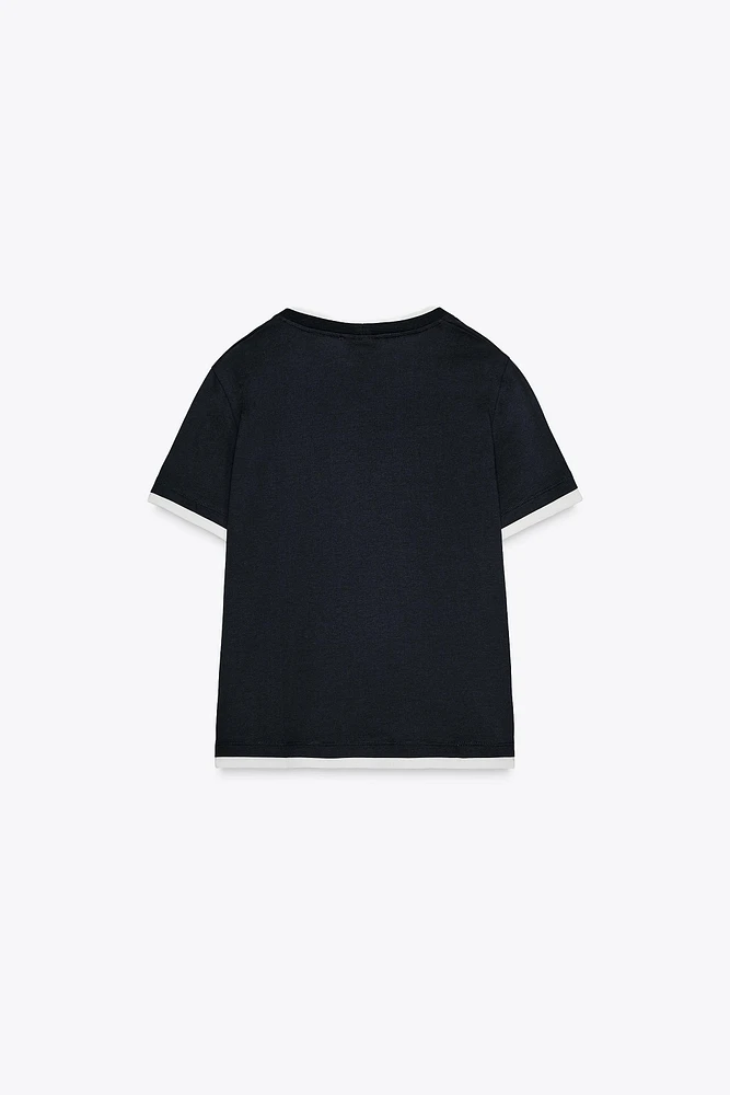 T-SHIRT EFFET DOUBLE INSCRIPTION