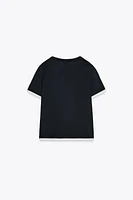 T-SHIRT EFFET DOUBLE INSCRIPTION