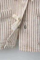 STRIPED TWILL JACKET WITH BOWS