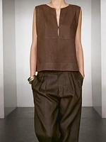 100% linen blouse with seam details