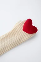 CHAUSSETTE RIB CŒUR