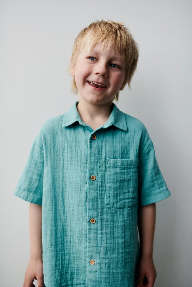 CHEMISE TEXTURÉE À POCHE