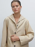 100% cotton sailor collar trench coat