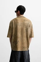 ABSTRACT PRINT KNIT SHIRT