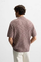 CONTRAST KNIT SHIRT