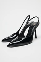 PATENT SLINGBACK PUMPS