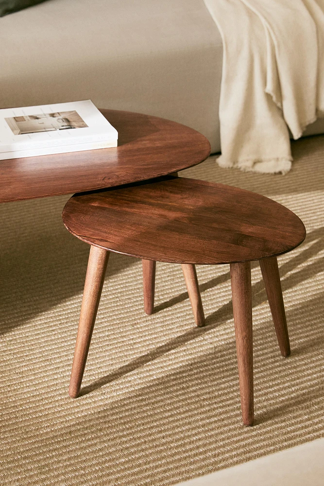 BEVELED WOODEN SIDE TABLE