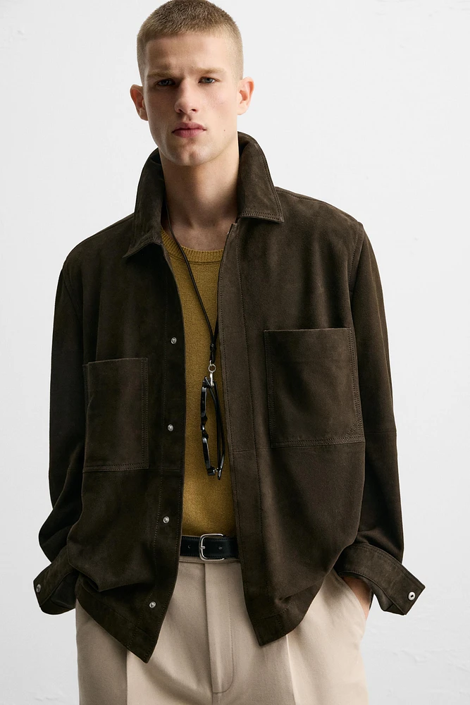 SURCHEMISE EN CUIR DAIM