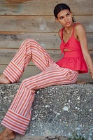 STRIPED WIDE RUSTIC PANTS
