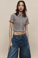 GINGHAM CROP SHIRT