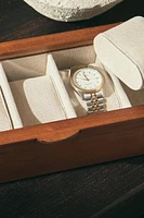 WOODEN AND LINEN WATCH BOX