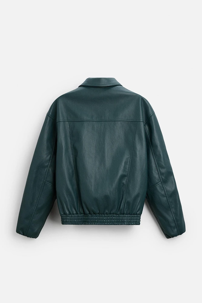 BLOUSON EN MATIÈRE SYNTHÉTIQUE