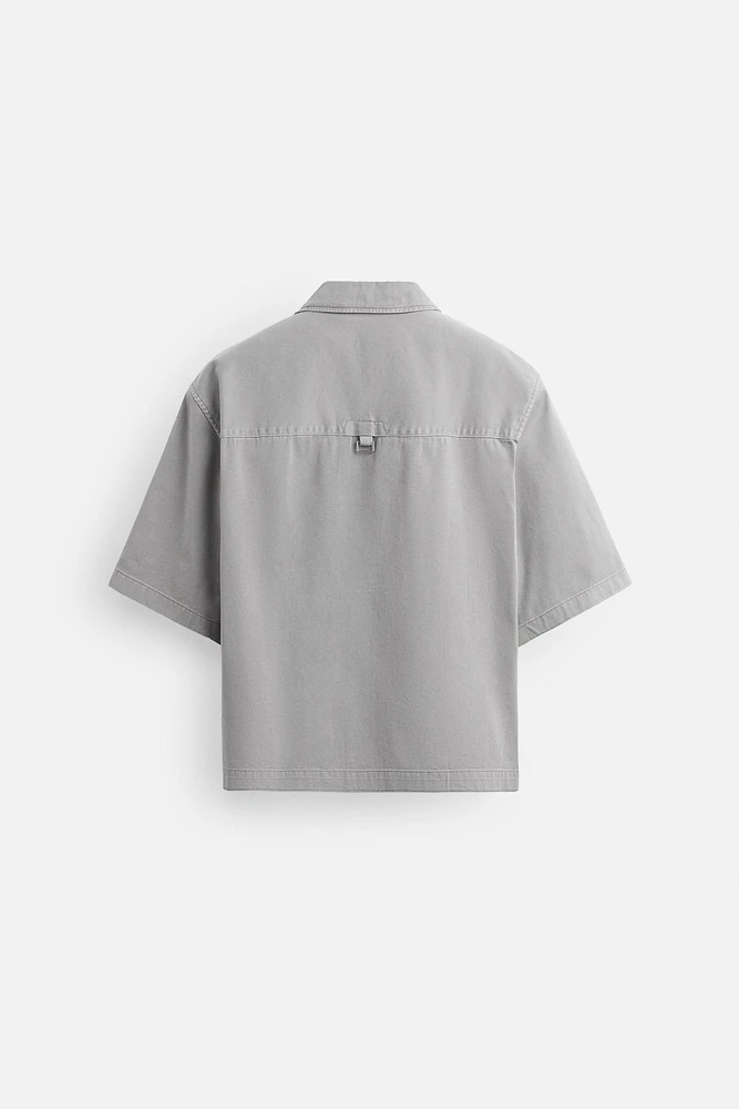 WASHED POCKETED OVERSHIRT