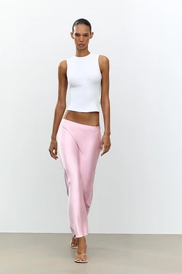 SATIN MIDI SKIRT