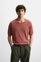 T-SHIRT EN MAILLE 100 % LIN