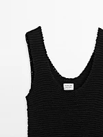Braided suede leather top