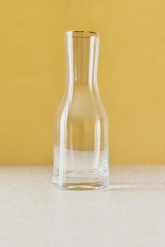 BOHEMIA CRYSTAL BOTTLE WITH A GOLDEN RIM