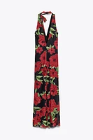 PRINTED TULLE SCARF DRESS