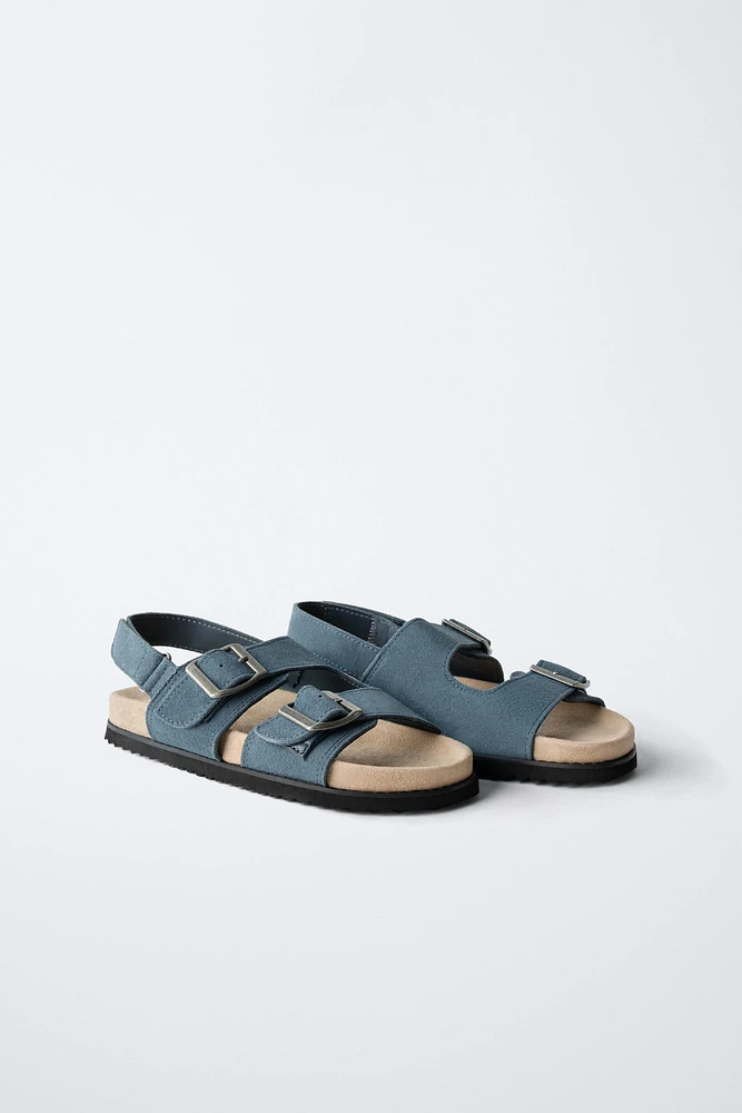 LEATHER BUCKLE SANDALS