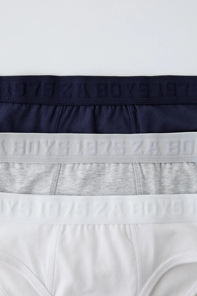 6-14 YEARS/ THREE-PACK OF TEXT UNDERWEAR