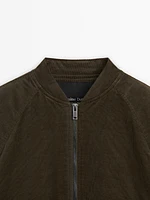 Quilted corduroy bomber jacket