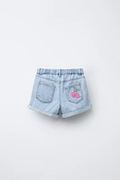 SHORT EN JEAN AVEC CROCHET FRUITS