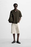 RIBBED TEXTURED POLO SHIRT