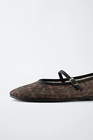 ANIMAL PRINT ORGANZA BALLET FLATS