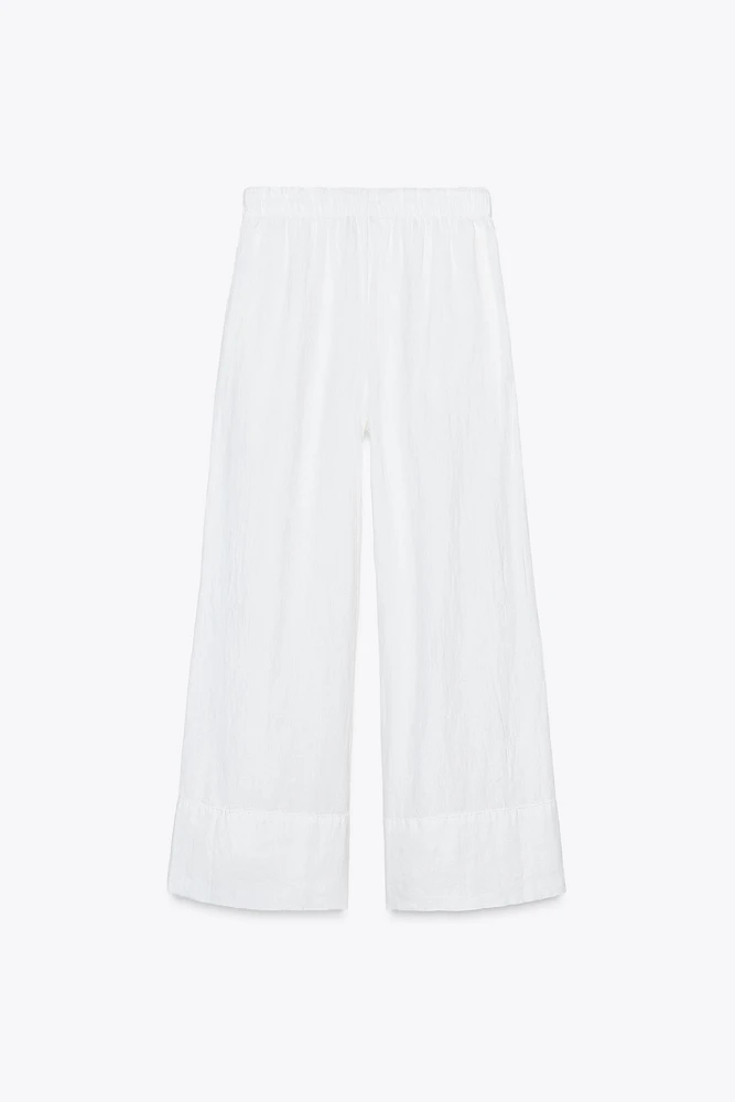 100% LINEN PALAZZO PANTS ZW COLLECTION