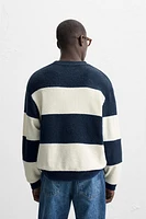 STRIPED TERRYCLOTH SWEATSHIRT