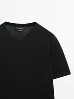 T-shirt en maille à manches courtes 100 % lin