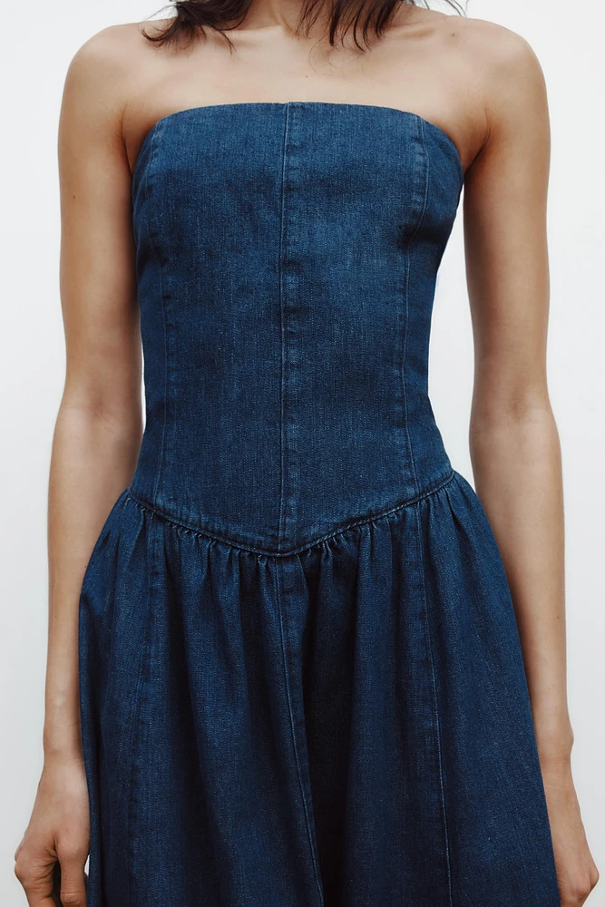 TRF DENIM MIDI DRESS